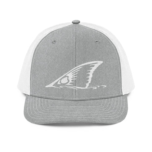 White Redfish Tail Embroidered Trucker Cap for Outdoor Style - Adjustable Comfort and Classic Fit